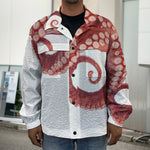 Tentacles Of Octopus Print Men's Shirt Jacket
