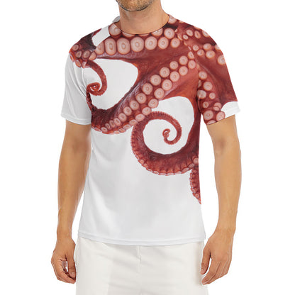 Tentacles Of Octopus Print Men's Short Sleeve Rash Guard