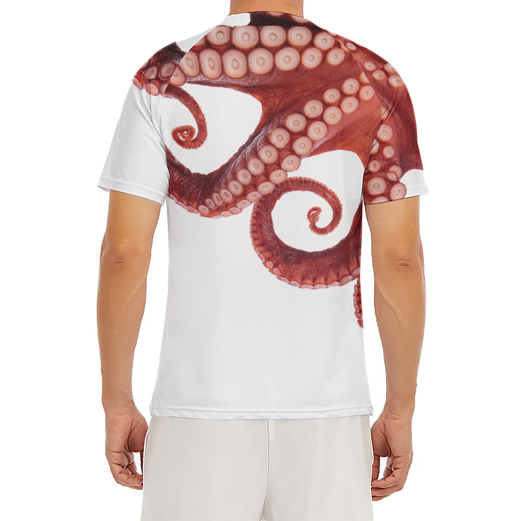 Tentacles Of Octopus Print Men's Short Sleeve Rash Guard