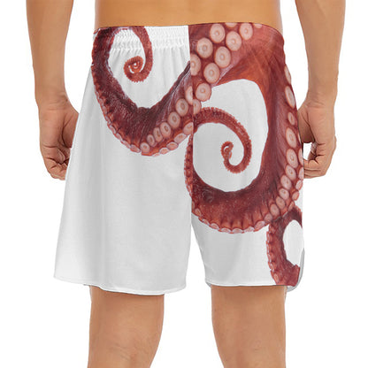 Tentacles Of Octopus Print Men's Split Running Shorts