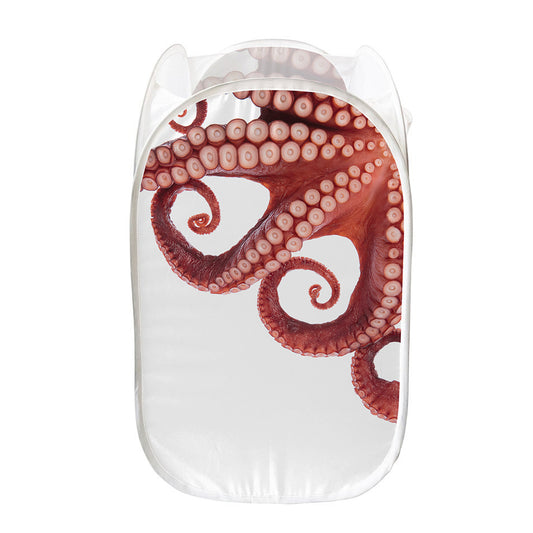 Tentacles Of Octopus Print Mesh Laundry Hamper