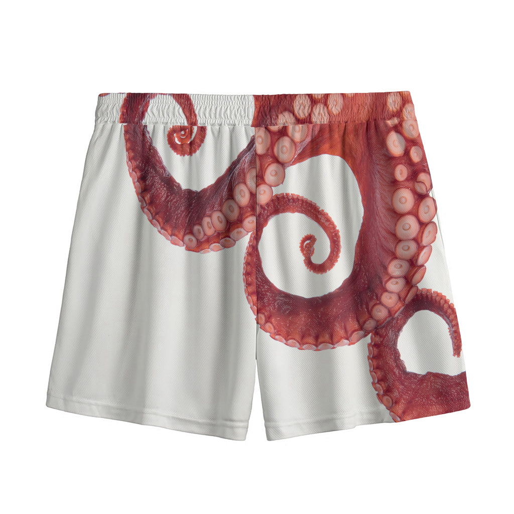 Tentacles Of Octopus Print Mesh Shorts