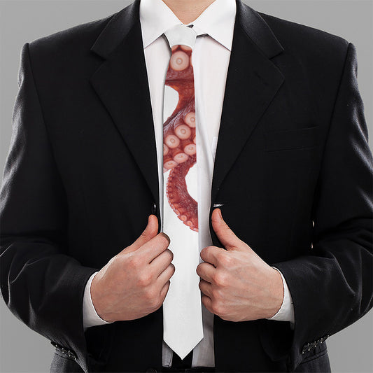 Tentacles Of Octopus Print Necktie