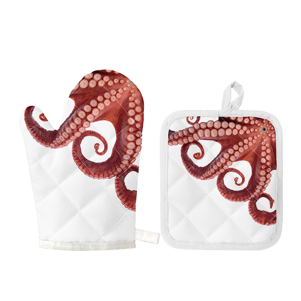 Tentacles Of Octopus Print Oven Mitt And Pot Holder Set