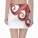 Tentacles Of Octopus Print Pencil Mini Skirt