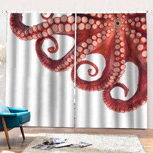 Tentacles Of Octopus Print Pencil Pleat Curtains