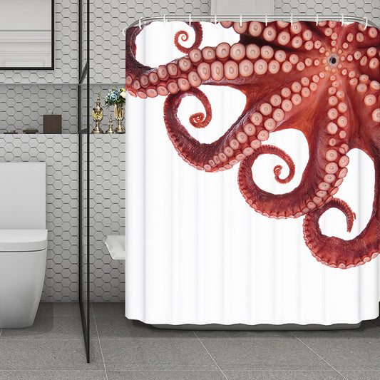 Tentacles Of Octopus Print Polyester Shower Curtain