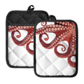 Tentacles Of Octopus Print Pot Holders With Pocket