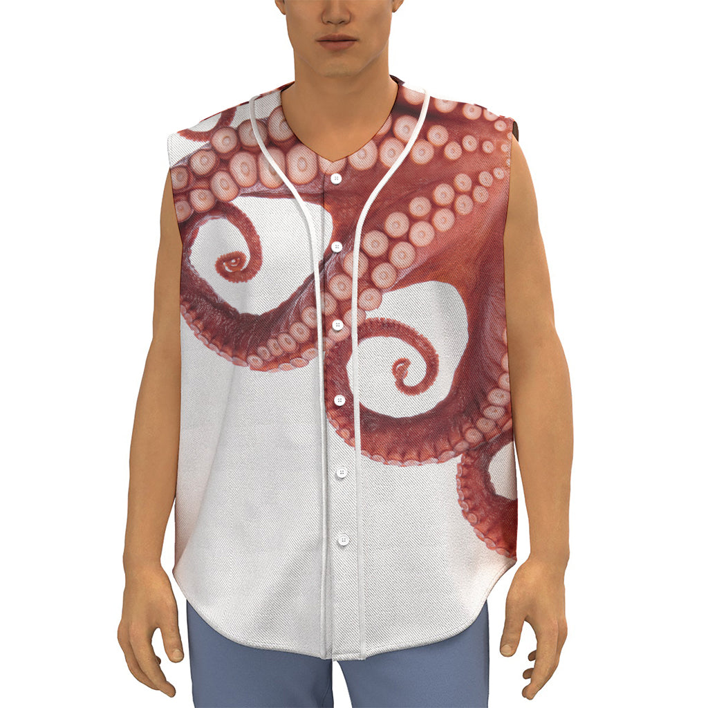 Tentacles Of Octopus Print Sleeveless Baseball Jersey