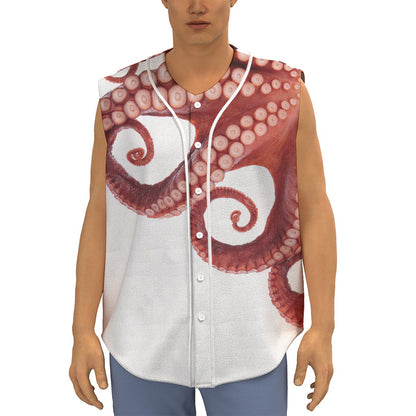 Tentacles Of Octopus Print Sleeveless Baseball Jersey