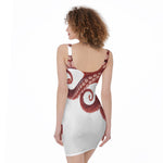 Tentacles Of Octopus Print Sleeveless Bodycon Dress