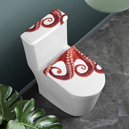 Tentacles Of Octopus Print Toilet Lid And Tank Cover Set