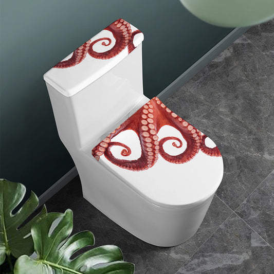 Tentacles Of Octopus Print Toilet Lid And Tank Cover Set