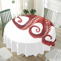 Tentacles Of Octopus Print Waterproof Round Tablecloth