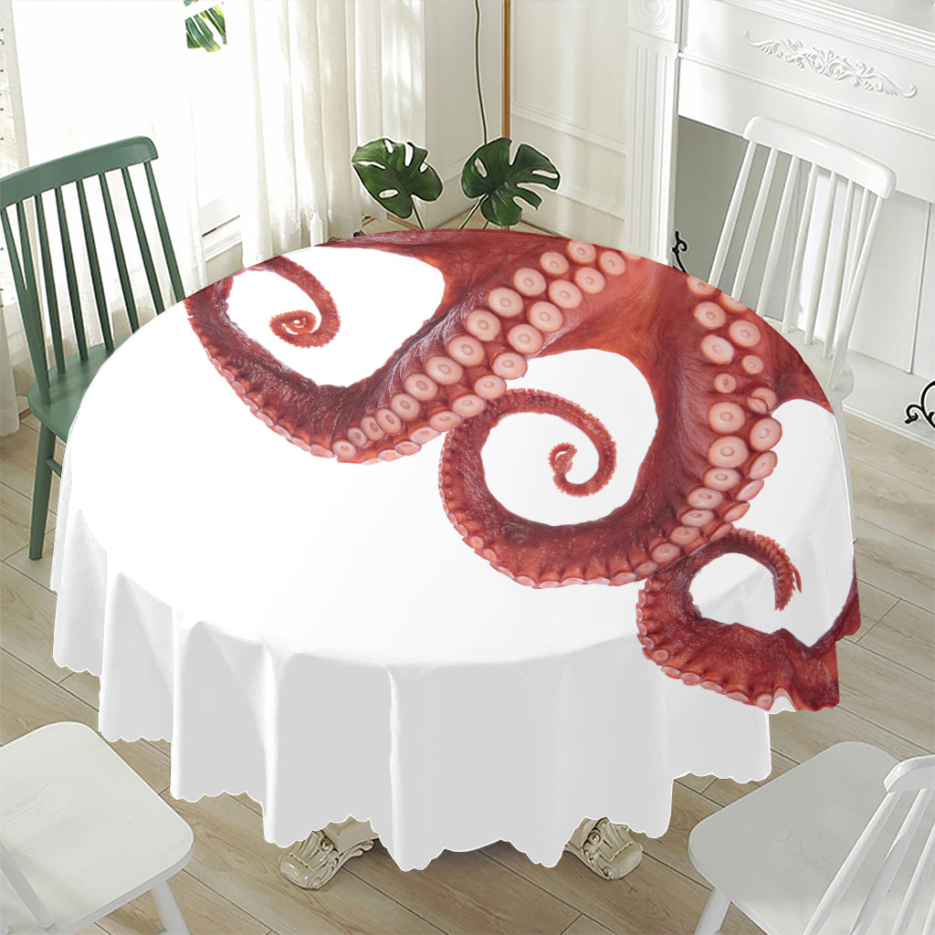 Tentacles Of Octopus Print Waterproof Round Tablecloth
