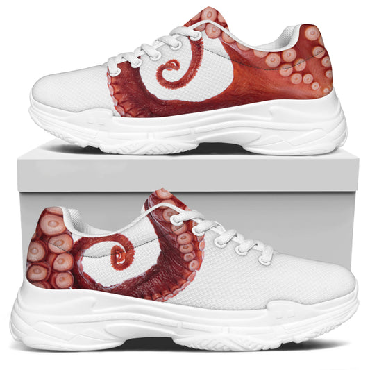 Tentacles Of Octopus Print White Chunky Shoes