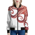 Tentacles Of Octopus Print Women's Bomber Jacket