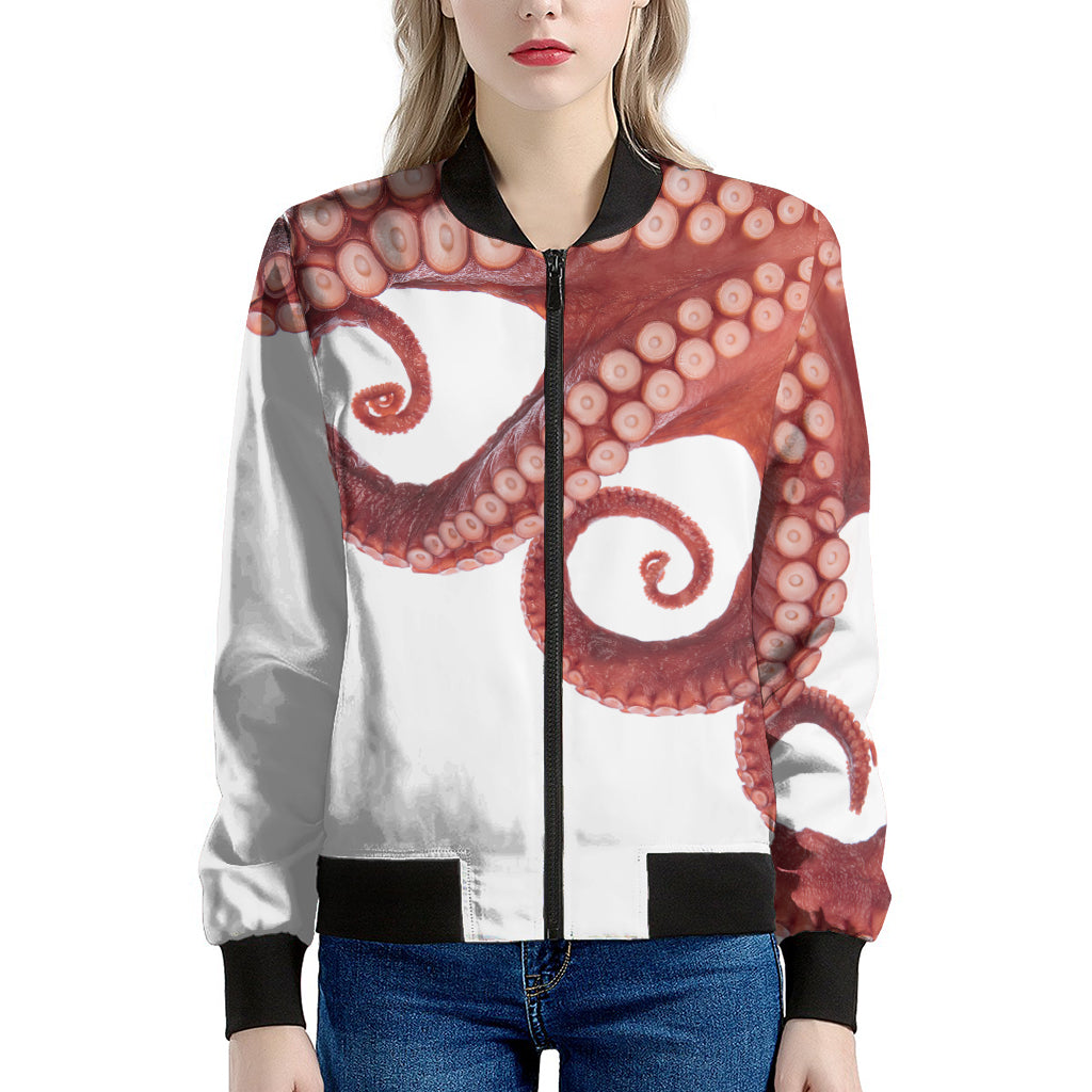 Tentacles Of Octopus Print Women's Bomber Jacket