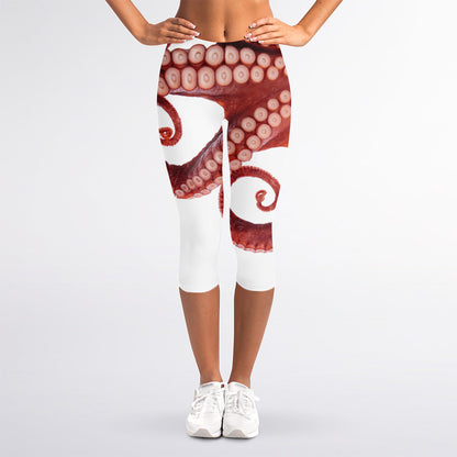 Tentacles Of Octopus Print Women's Capri Leggings