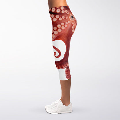 Tentacles Of Octopus Print Women's Capri Leggings