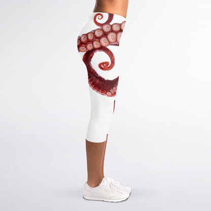 Tentacles Of Octopus Print Women's Capri Leggings