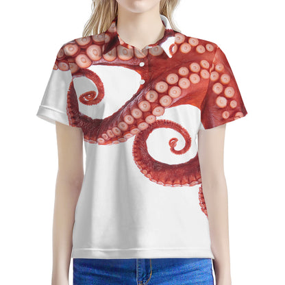 Tentacles Of Octopus Print Women's Polo Shirt