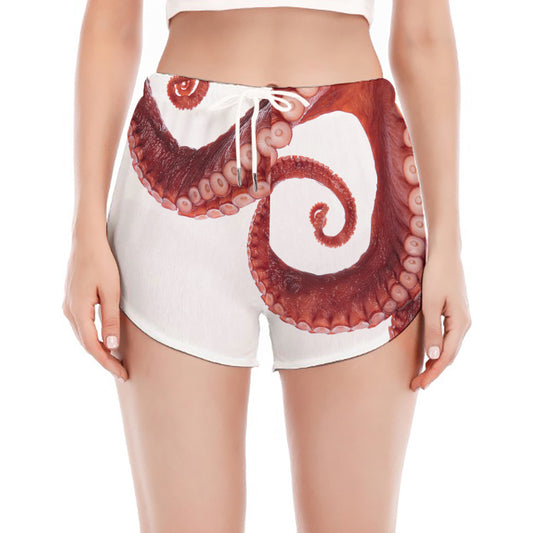 Tentacles Of Octopus Print Women's Split Running Shorts