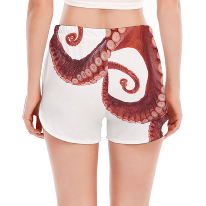Tentacles Of Octopus Print Women's Split Running Shorts