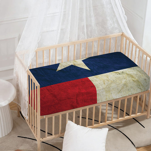 Texas Flag Print Baby Crib Sheet