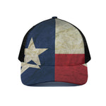 Texas Flag Print Black Mesh Trucker Cap