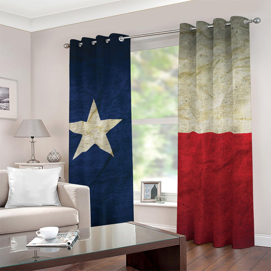 Texas Flag Print Blackout Grommet Curtains