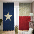 Texas Flag Print Dimout Pencil Pleat Curtains