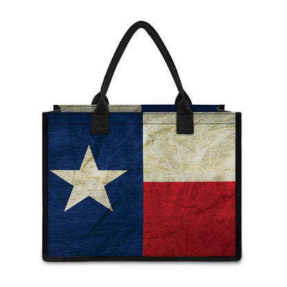 Texas Flag Print Canvas Tote Bag