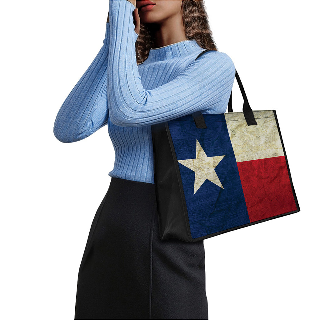 Texas Flag Print Canvas Tote Bag