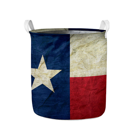 Texas Flag Print Collapsible Laundry Basket