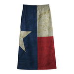 Texas Flag Print Cotton Front Slit Maxi Skirt