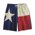 Texas Flag Print Cotton Shorts
