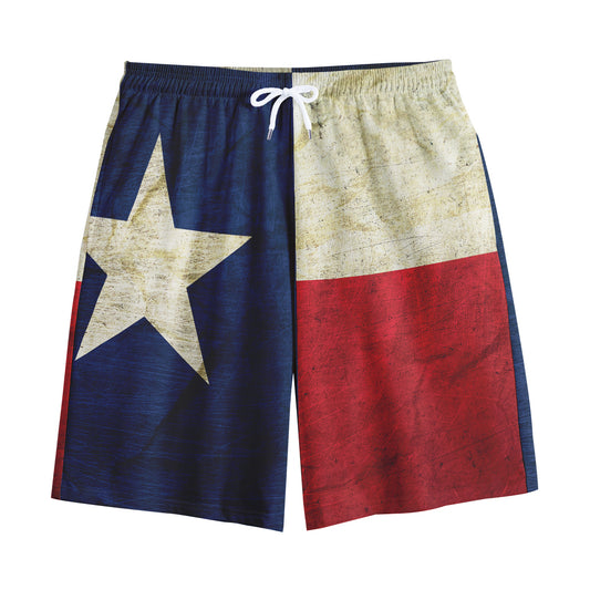 Texas Flag Print Cotton Shorts
