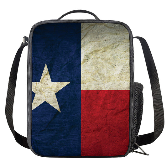 Texas Flag Print Crossbody Lunch Bag