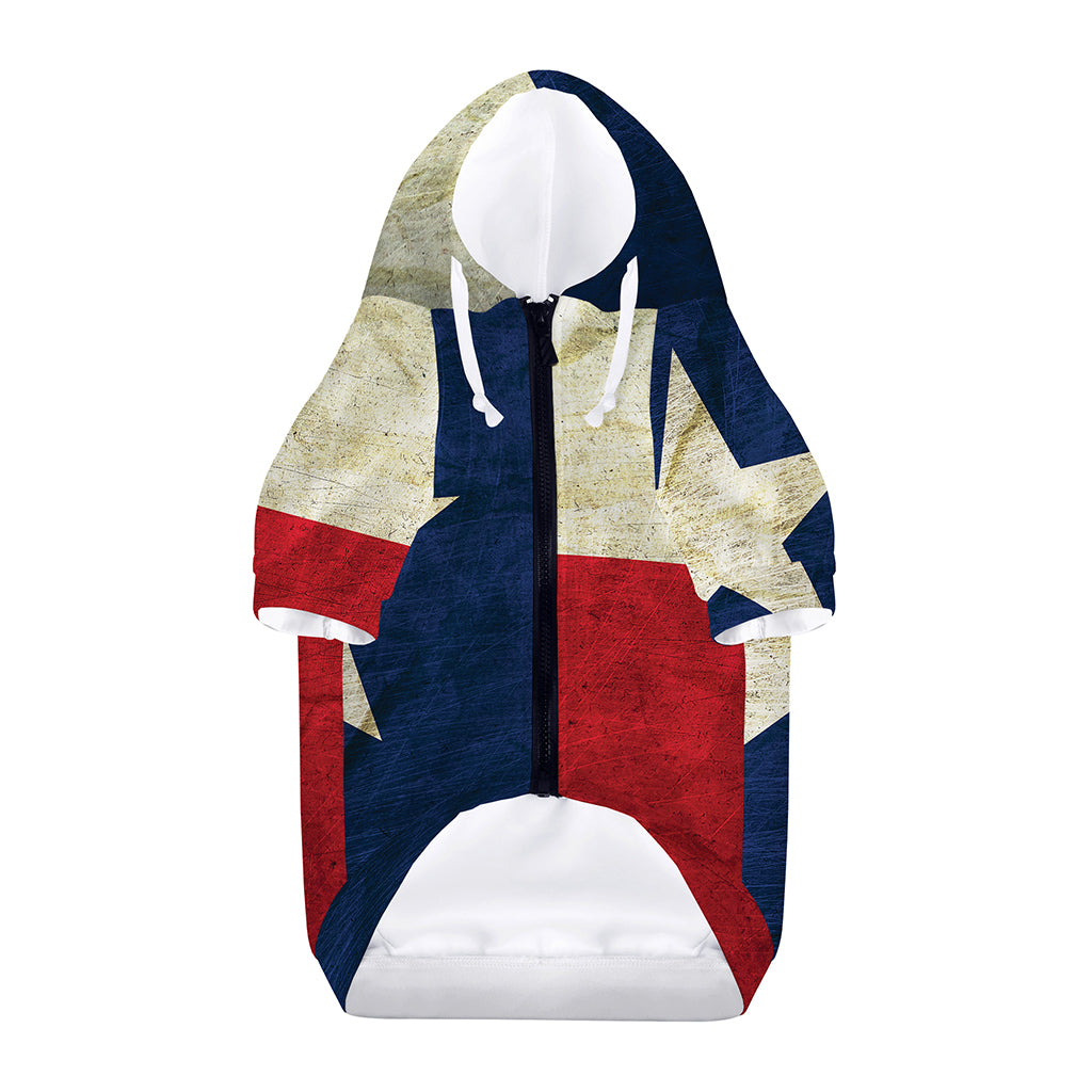 Texas Flag Print Dog Zip Up Hoodie