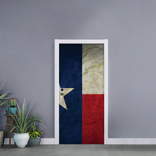 Texas Flag Print Door Sticker
