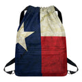 Texas Flag Print Drawstring Backpack