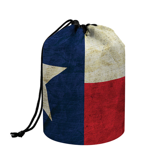 Texas Flag Print Drawstring Makeup Bag