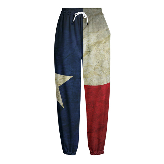 Texas Flag Print Fleece Lined Knit Pants