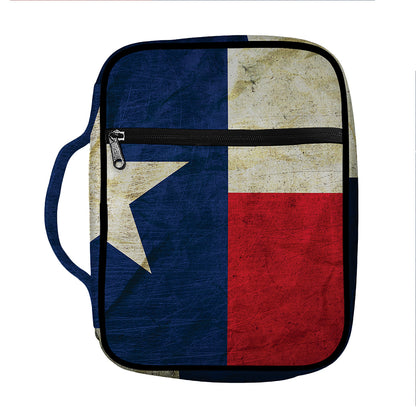 Texas Flag Print Front Pocket Bible Bag