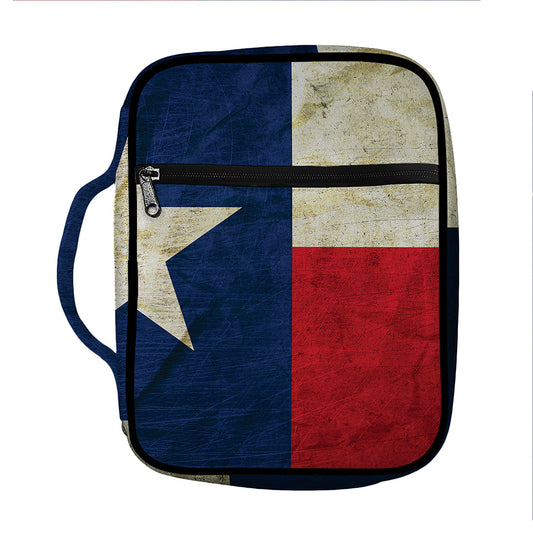 Texas Flag Print Front Pocket Bible Bag