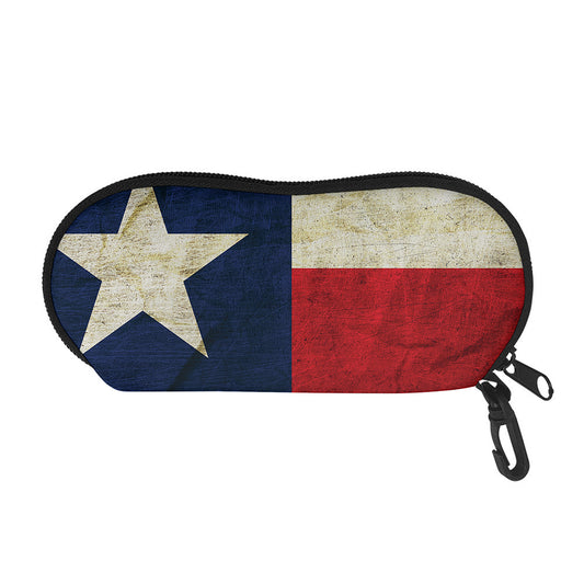 Texas Flag Print Glasses Case