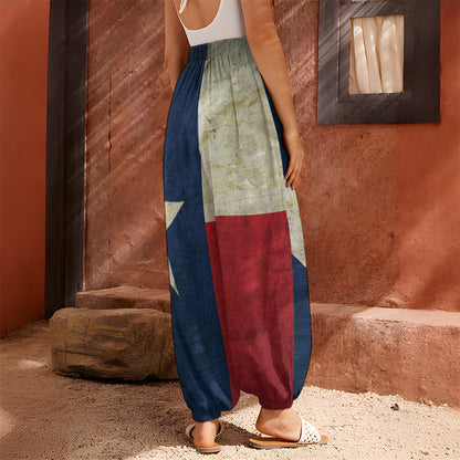 Texas Flag Print Harem Pants