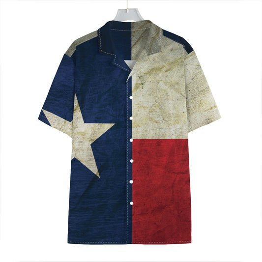 Texas Flag Print Hawaiian Shirt