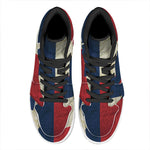 Texas Flag Print High Top Leather Sneakers